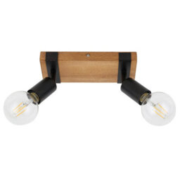 Luminosa Lighting Luminosa Molini Twin Ceiling Spotlight Black, Wood 2Xe27 - thumbnail 2