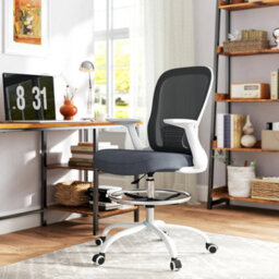 Mesh Ergonomic Drafting Chair Grey - thumbnail 6