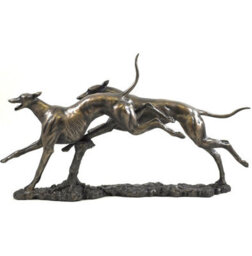 Animal Crackers 'the Winner' Two Racing Greyhounds Figurine In Solid Cold Cast Bronze Designed By David Geenty - thumbnail 3