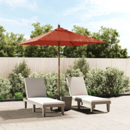 Berkfield Garden Parasol With Wooden Pole Terracotta 198X198X231 Cm - thumbnail 1