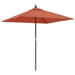 Berkfield Garden Parasol With Wooden Pole Terracotta 198X198X231 Cm - thumbnail 2