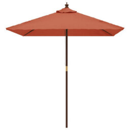 Berkfield Garden Parasol With Wooden Pole Terracotta 198X198X231 Cm - thumbnail 3