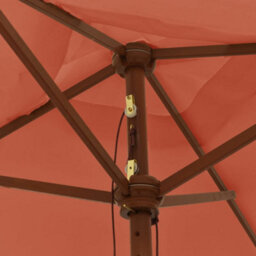 Berkfield Garden Parasol With Wooden Pole Terracotta 198X198X231 Cm - thumbnail 5