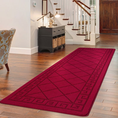 Smart Living Heavy Duty Machine Washable Runner For Hallway, Kitchen Non Slip Floor Mats, Door Mat 80Cm X 300Cm - Red - image 1