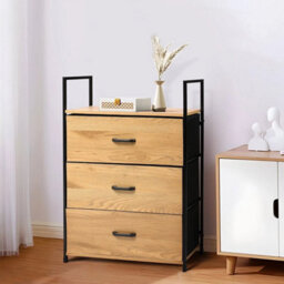 3-Drawer Fabric Chest Storage Dresser Cabinet Furniture - thumbnail 3