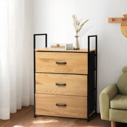 3-Drawer Fabric Chest Storage Dresser Cabinet Furniture - thumbnail 6
