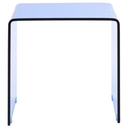 Wyld And Coco Nest Home Set Of 2 Blue Tempered Glass Minimalist Side Tables 42 X 42 X 42 Cm - thumbnail 7