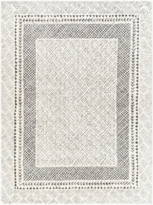 Livabliss Freud-Modern Ivory Black High Pile Living Dining Bedroom Rug 200 X 275 Cm Easy Care, Non Shedding - image 1