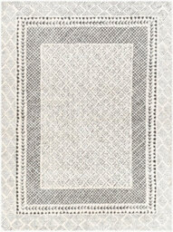 Livabliss Freud-Modern Ivory Black High Pile Living Dining Bedroom Rug 200 X 275 Cm Easy Care, Non Shedding - thumbnail 1