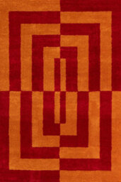 The Rugs Joli Red And Orange Geometric Rug Soft Dense Pile Easy To Clean And Pet Friendly For Living Rooms And Bedrooms - thumbnail 2