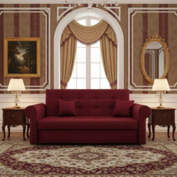 Viva Iii Sofa Bed With Sleeping Function And Storage Polyurethane Foam Wave Spring Metal Legs 168X85X98Cm Red - thumbnail 3