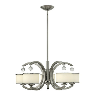 Elegant 5 Bulb Brushed Nickel Chandelier With Led E14 Bulbs For Stunning Interiors