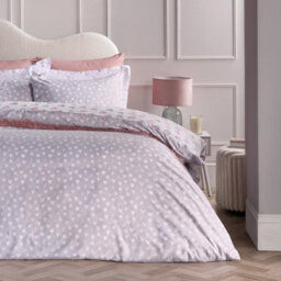Ohs Watercolour Hearts Duvet Cover Set Microfibre Bedding With Pillowcase, Pink/grey - Super King - thumbnail 1