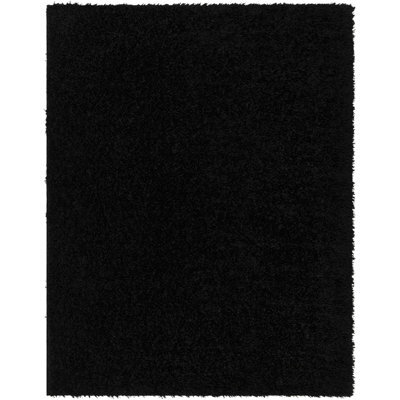 Livabliss Moda Shaggy-Solid Color Black Plush Soft Pile Living Bedroom Rug 120 X 180 Cm Easy Care, Non Shedding - image 1