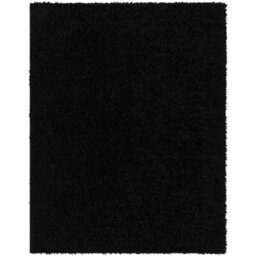 Livabliss Moda Shaggy-Solid Color Black Plush Soft Pile Living Bedroom Rug 120 X 180 Cm Easy Care, Non Shedding