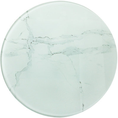 Belofay 50Cm White Marble Round Glass Table Top 8mm Tempered Glass Flat Polished Edge - image 1