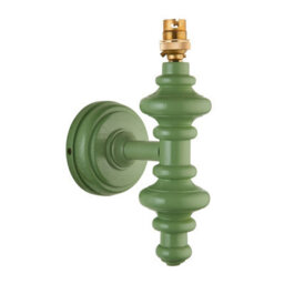 Loops Stylish Dimmable Satin Cotswold Green Wall Light - Elegant Wooden Sconce - thumbnail 1