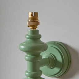 Loops Stylish Dimmable Satin Cotswold Green Wall Light - Elegant Wooden Sconce - thumbnail 3