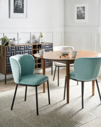 Beliani Set Of 2 Dining Chairs Artesia Fabric Mint Green - thumbnail 2