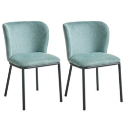 Beliani Set Of 2 Dining Chairs Artesia Fabric Mint Green - thumbnail 1
