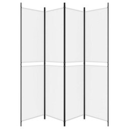 Berkfield 4-Panel Room Divider White 200X220 Cm Fabric - thumbnail 4