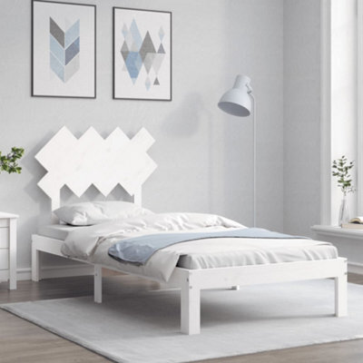 Berkfield Bed Frame With Headboard White 90X200 Cm Solid Wood - image 1