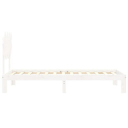Berkfield Bed Frame With Headboard White 90X200 Cm Solid Wood - thumbnail 7