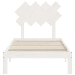 Berkfield Bed Frame With Headboard White 90X200 Cm Solid Wood - thumbnail 6