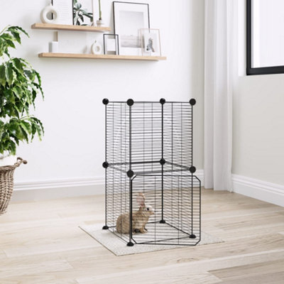 Walplus 8-Panel Pet Cage With Door Black 35X35 Cm Steel - image 1