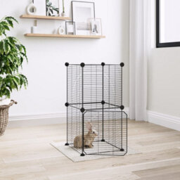 Walplus 8-Panel Pet Cage With Door Black 35X35 Cm Steel - thumbnail 1