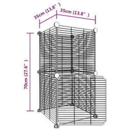 Walplus 8-Panel Pet Cage With Door Black 35X35 Cm Steel - thumbnail 4