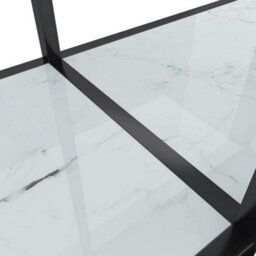 Berkfield Stylish Console Table White 180X35X75.5 Cm Tempered Glass - thumbnail 6