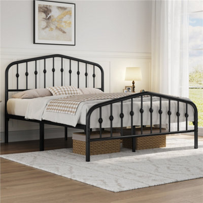 Yaheetech Black 5Ft King Metal Bed Frame With Arched Headboard And Footboard - image 1