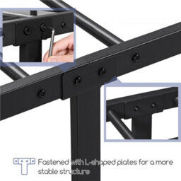 Yaheetech Black 5Ft King Metal Bed Frame With Arched Headboard And Footboard - thumbnail 8