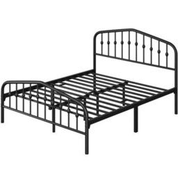 Yaheetech Black 5Ft King Metal Bed Frame With Arched Headboard And Footboard - thumbnail 2