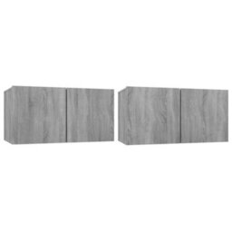 Berkfield Classic 4 Piece Tv Cabinet Set Grey Sonoma Engineered Wood - thumbnail 4