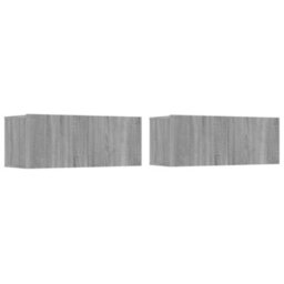 Berkfield Classic 4 Piece Tv Cabinet Set Grey Sonoma Engineered Wood - thumbnail 3