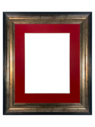 Frames By Post Scandi Black & Gold Frame With Red Mount For Image Size 7 X 5 Inch