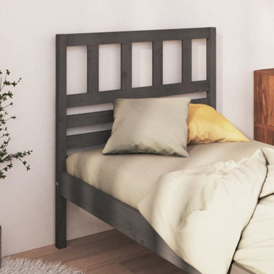 Berkfield Bed Headboard Grey 81X4X100 Cm Solid Wood Pine - image 1