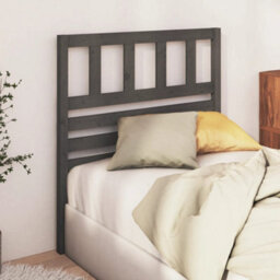 Berkfield Bed Headboard Grey 81X4X100 Cm Solid Wood Pine - thumbnail 3