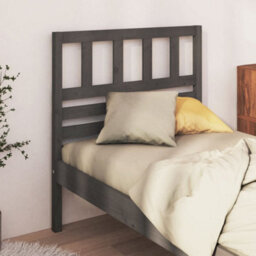 Berkfield Bed Headboard Grey 81X4X100 Cm Solid Wood Pine - thumbnail 1