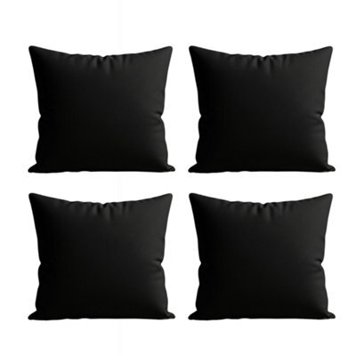 Waterproof Outdoor Garden Cushion Covers Patio Cushion Cover Cases Square Pack Of 4 Black 60Cm X 60Cm - image 1