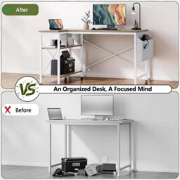 Small L Shaped Computer Desk, Maple - thumbnail 5