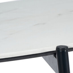 Pacific Lifestyle White Marble Effect Half Moon Console Table With Lower Shelf And Black Metal Legs 118Cm, Marchello - thumbnail 7