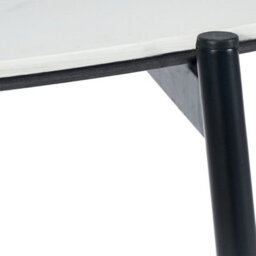 Pacific Lifestyle White Marble Effect Half Moon Console Table With Lower Shelf And Black Metal Legs 118Cm, Marchello - thumbnail 8