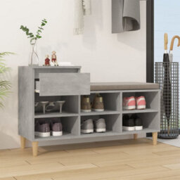 Berkfield Shoe Cabinet Concrete Grey 102X36X60 Cm Engineered Wood - thumbnail 3