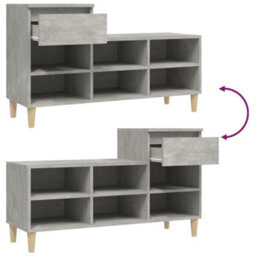 Berkfield Shoe Cabinet Concrete Grey 102X36X60 Cm Engineered Wood - thumbnail 9