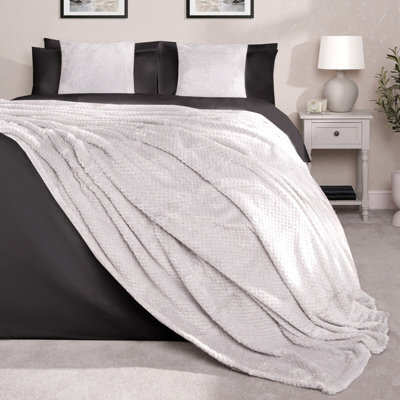OHS Luxury Large Waffle Honeycomb Mink Warm Throw - image 1