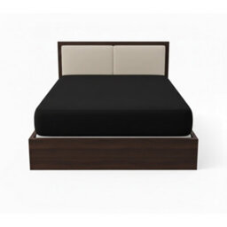 Satin Stripe Soft Touch Fitted Sheet 40Cm Extra Deep Skirt Bed Linen Black - thumbnail 3