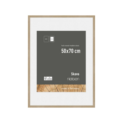 Nielsen Skava 50 X 70Cm Oak Wooden Picture Frame With 40X60Cm Mount, Float Glass And Push/turn Clips - image 1